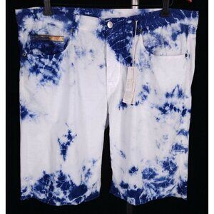 Massimo Alba Slim-Fit Tie-Dyed Cotton-Corduroy Shorts Size 36 L Blue Mens $375
